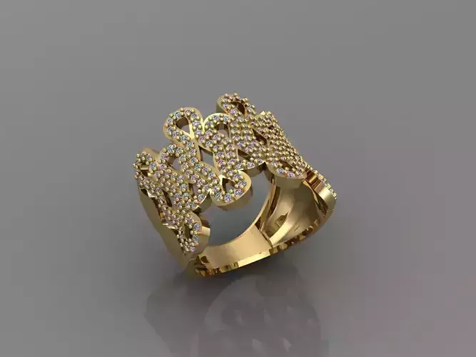 Women Ring With Stone 3DM Mix Print Model