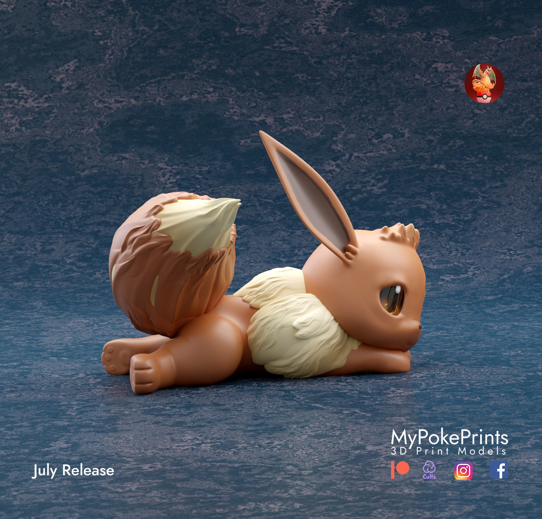 EEVEE 3 POSES - PRE-SUPPORTED POKEMON 3D print model_3