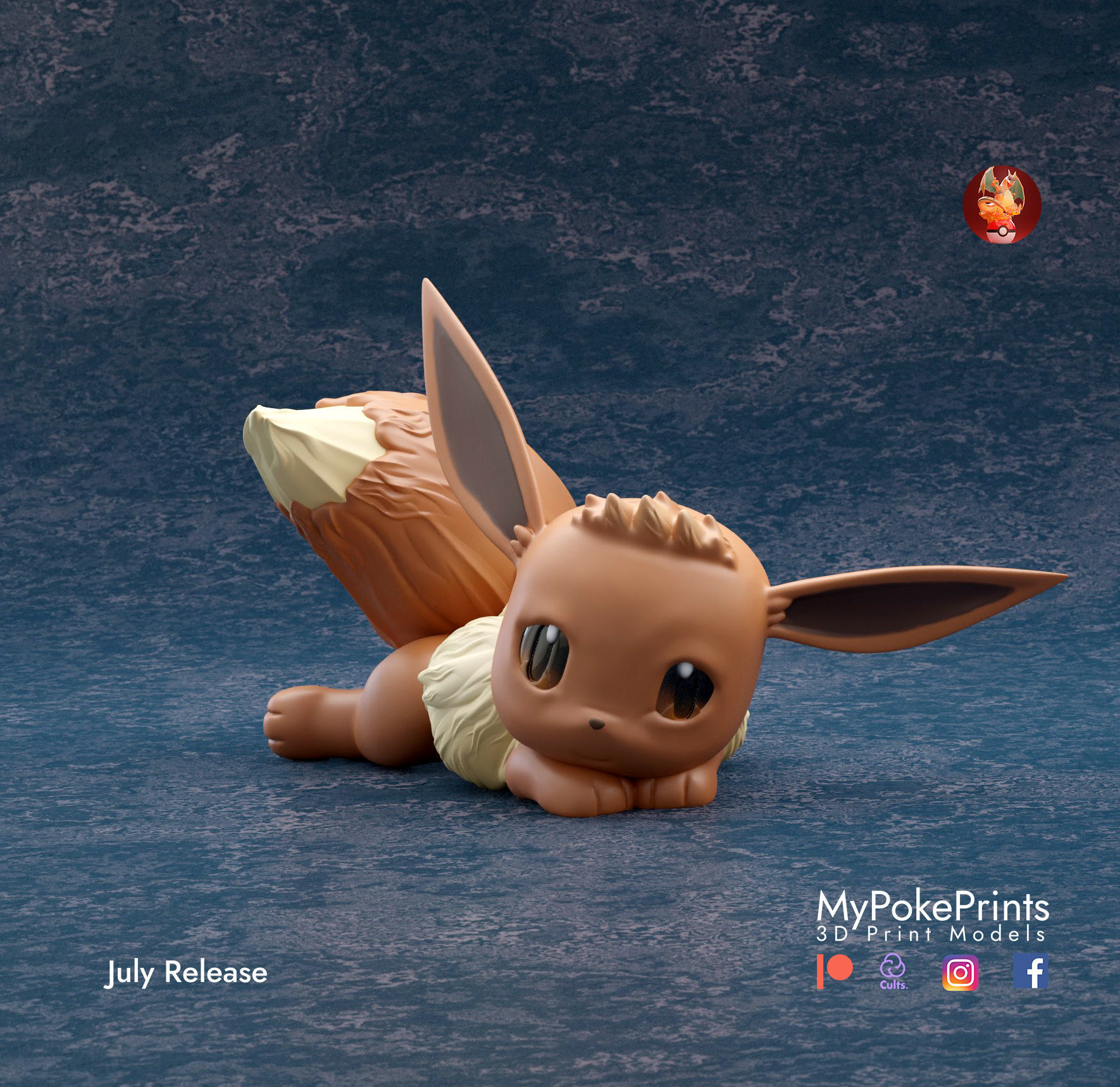 EEVEE 3 POSES - PRE-SUPPORTED POKEMON 3D print model_4