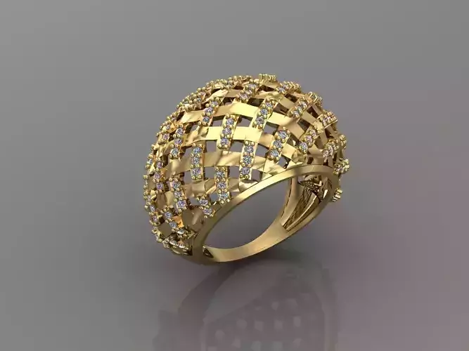 Women Ring With Stone 3DM Mix Print Model