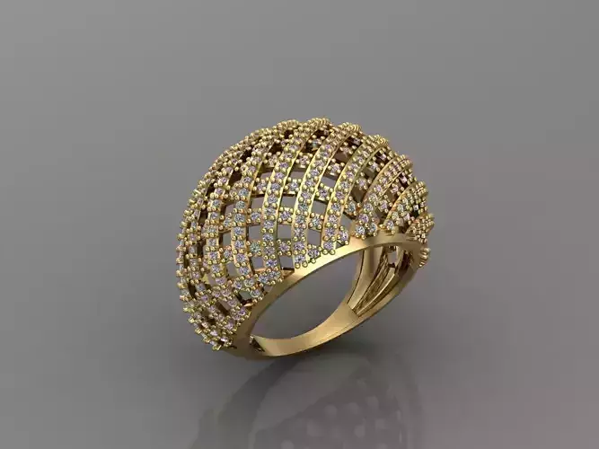 Women Ring With Stone 3DM Mix Print Model