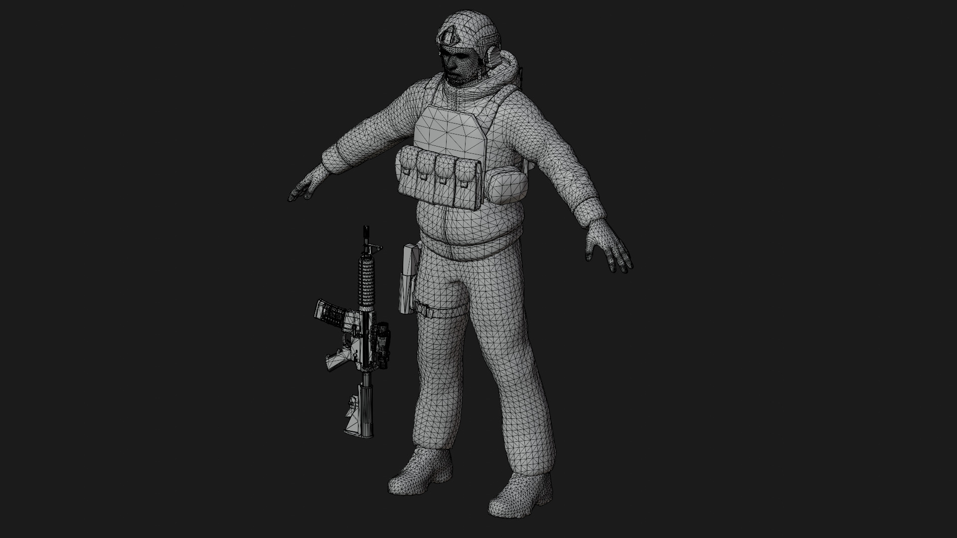 Special Forces Soldier Low-poly 3D model_7