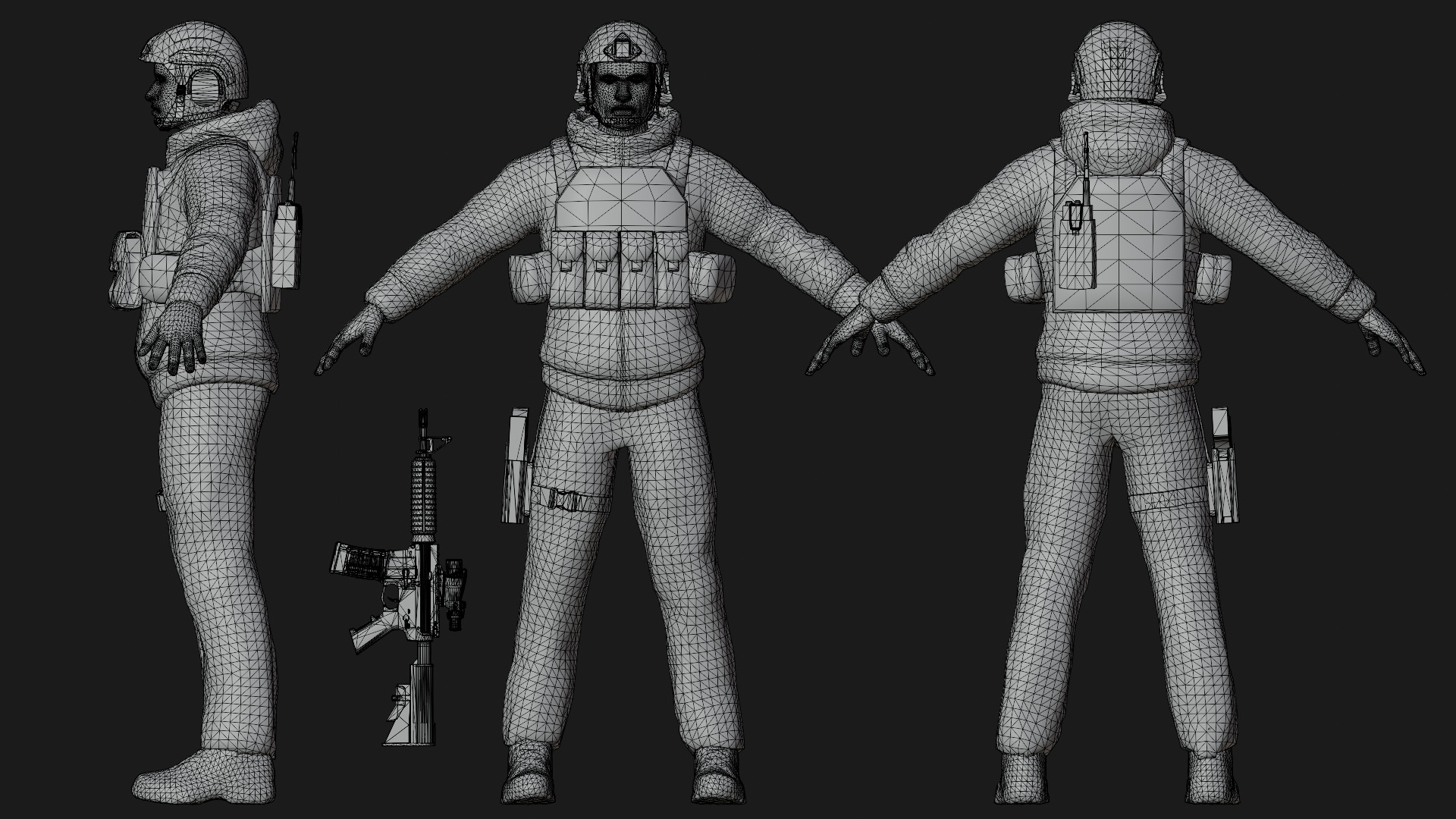 Special Forces Soldier Low-poly 3D model_6