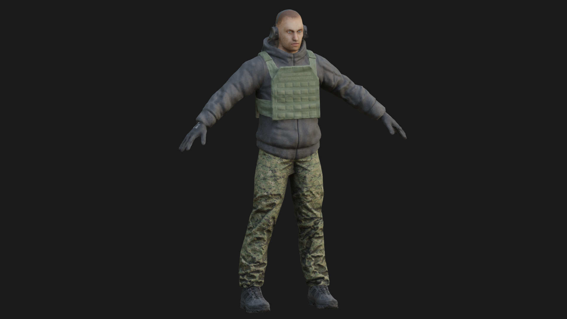 Special Forces Soldier Low-poly 3D model_5