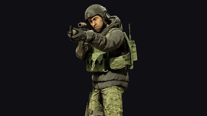 Special Forces Soldier Low-poly 3D model
