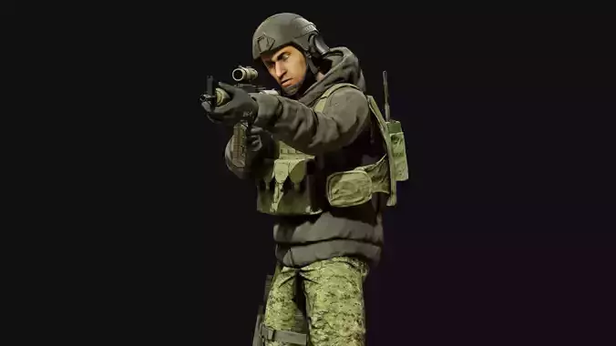 Special Forces Soldier Low-poly 3D model