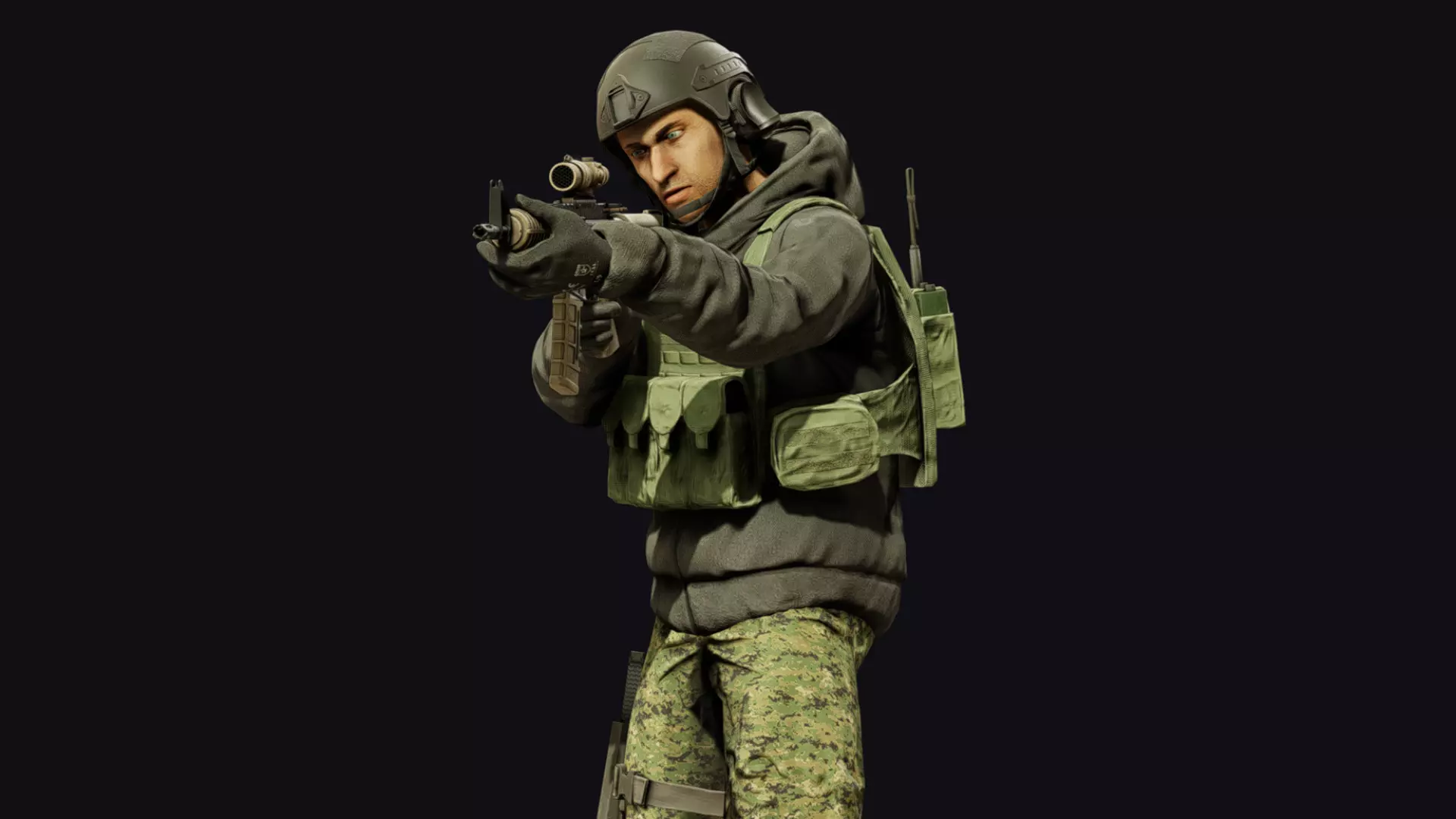Special Forces Soldier Low-poly 3D model_0