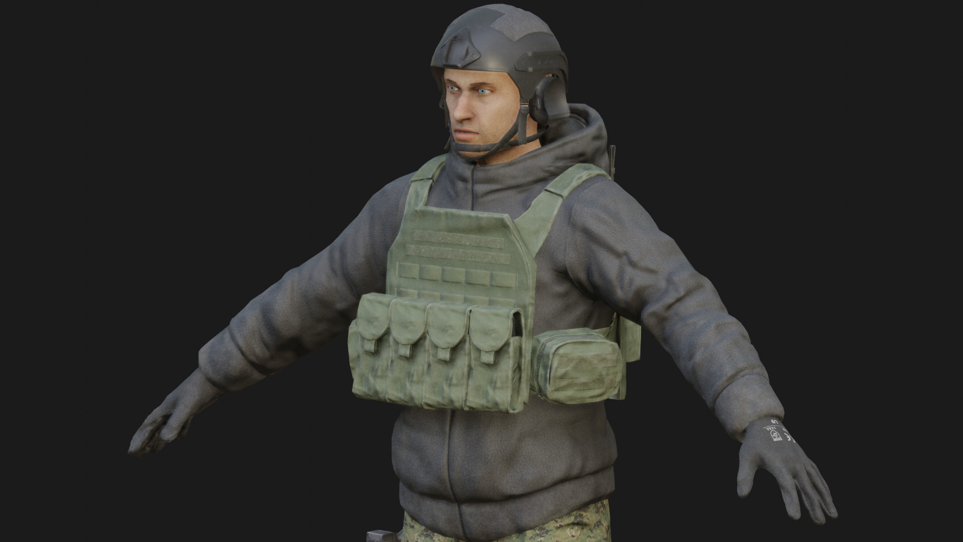 Special Forces Soldier Low-poly 3D model_3