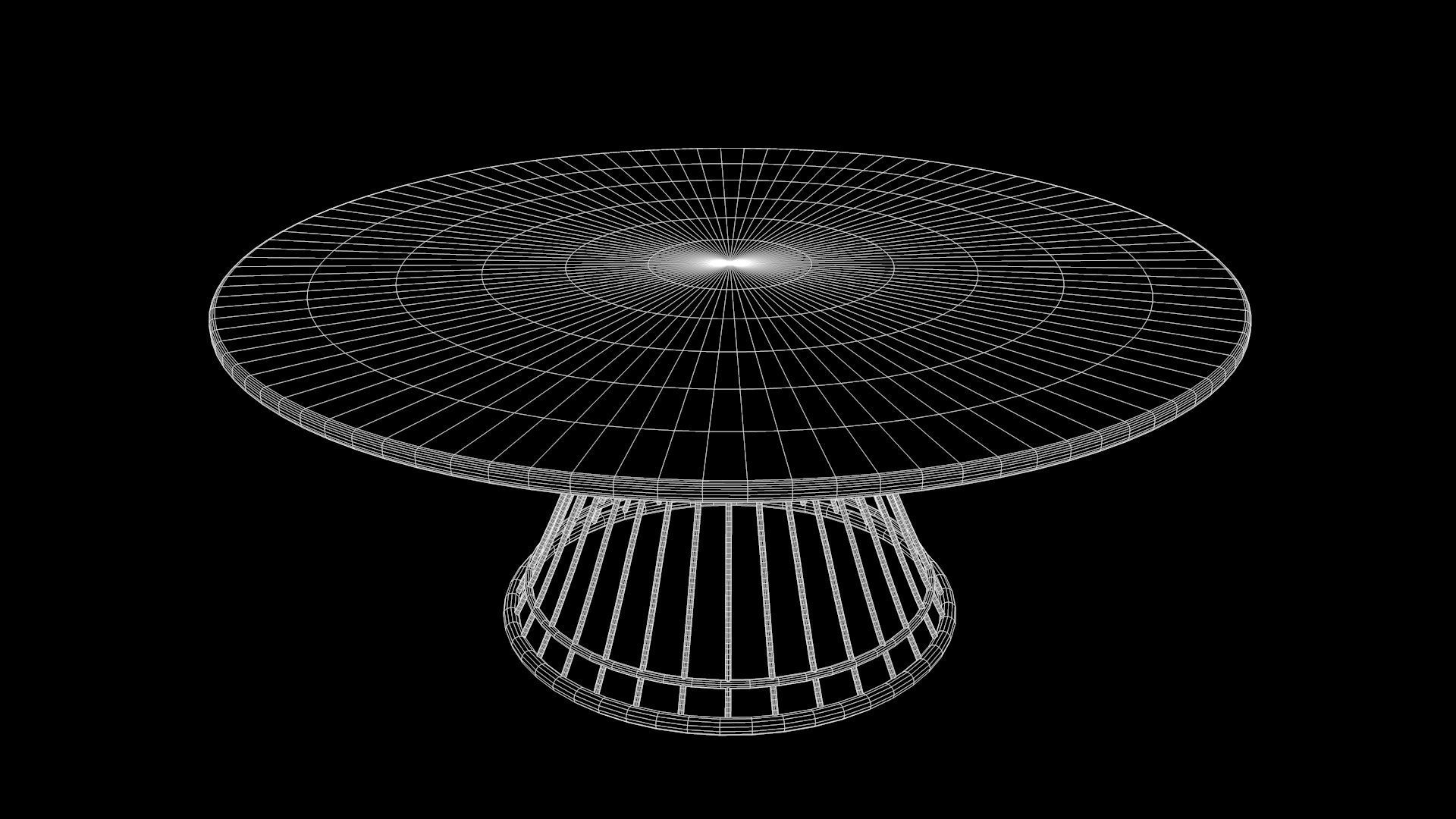 Platner Dining Table Low-poly 3D model_6