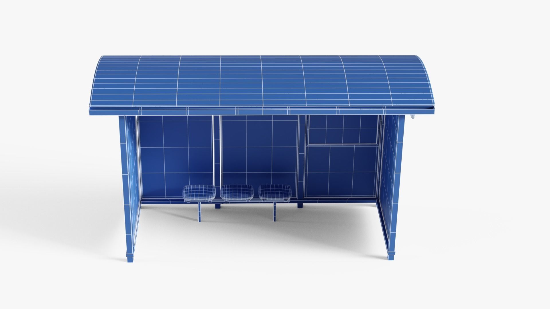 Bus Stop Low-poly 3D model_18