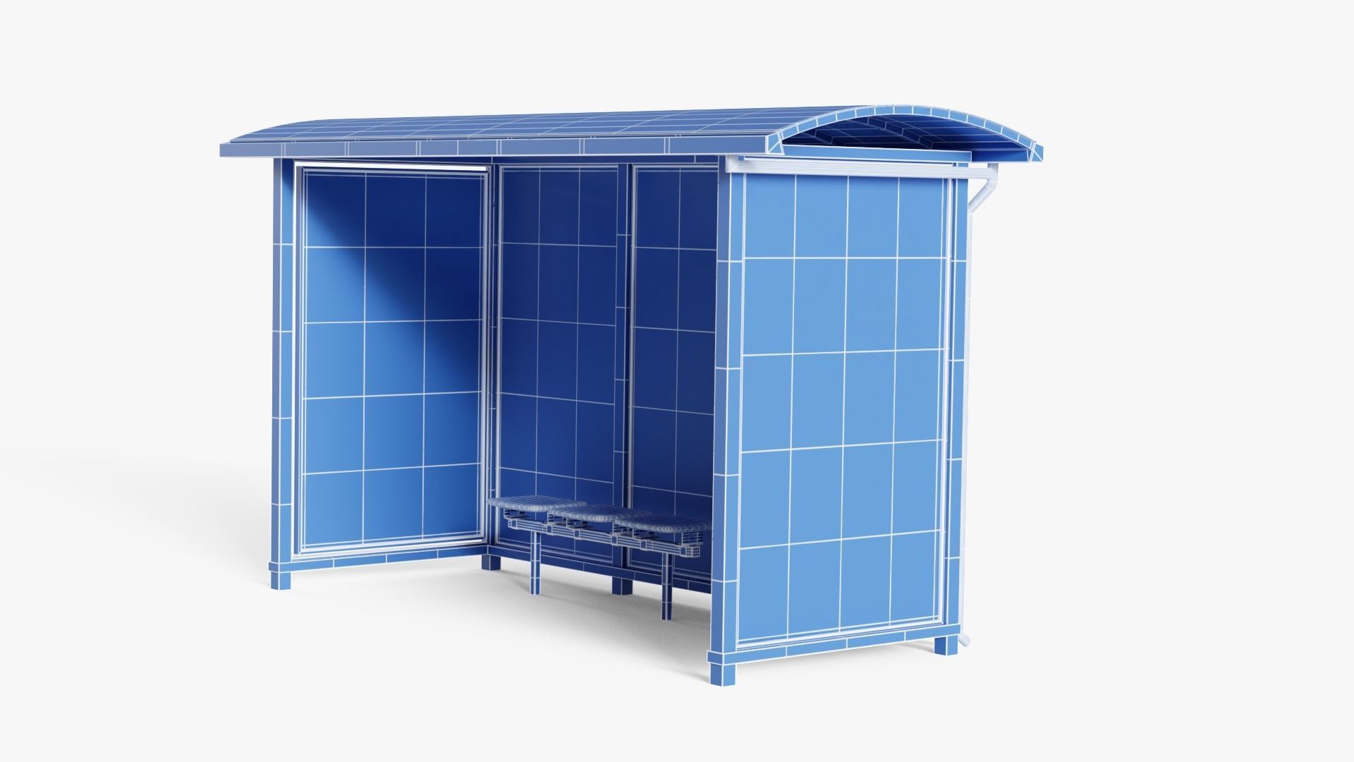 Bus Stop Low-poly 3D model_19