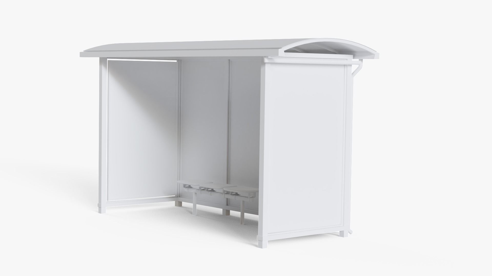 Bus Stop Low-poly 3D model_10