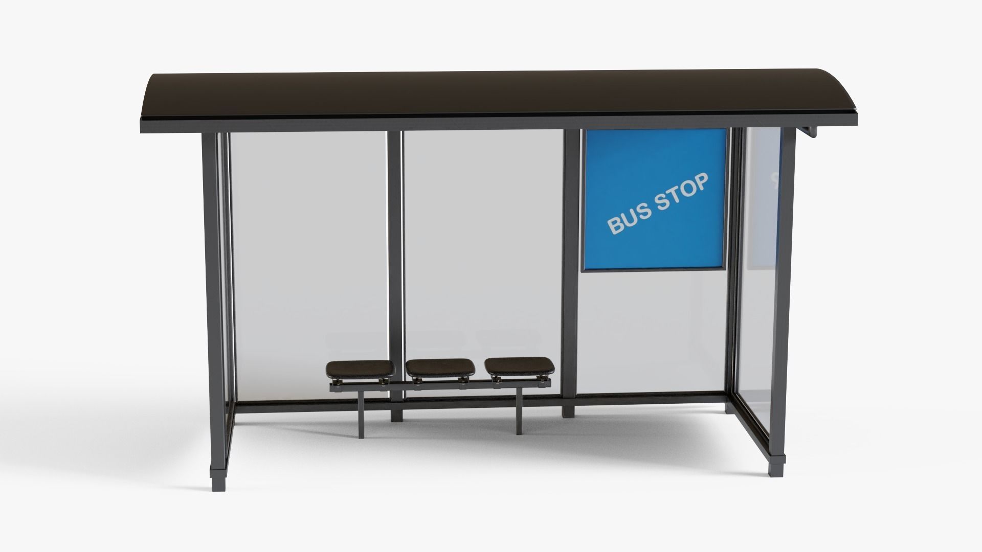 Bus Stop Low-poly 3D model_7