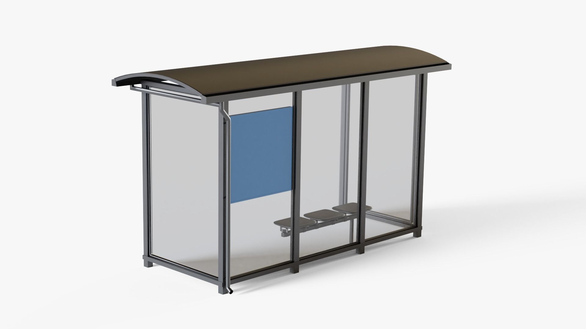 Bus Stop Low-poly 3D model_3