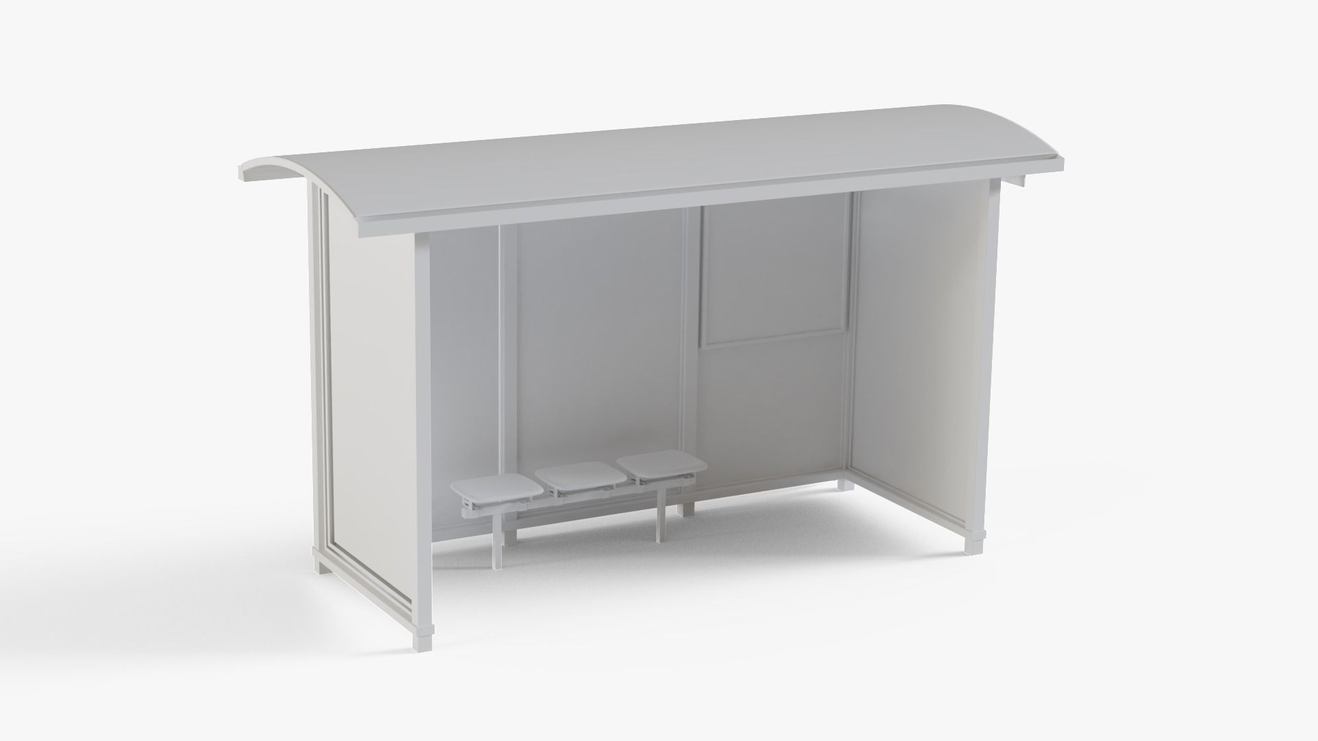 Bus Stop Low-poly 3D model_12