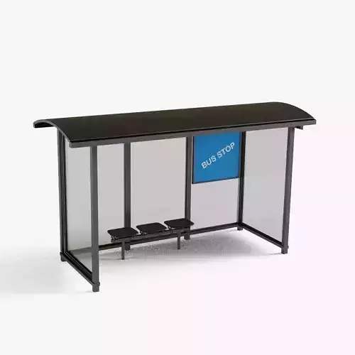 Bus Stop Low-poly 3D model