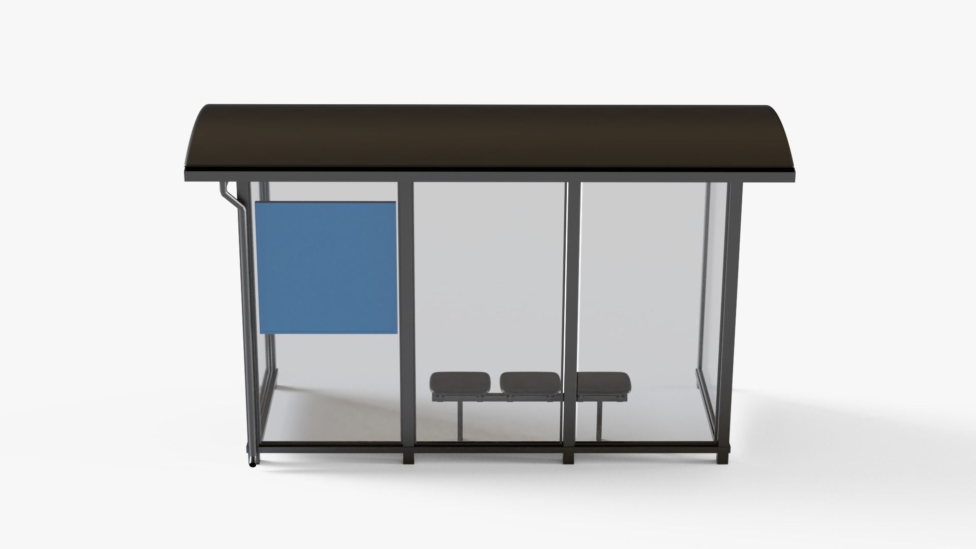 Bus Stop Low-poly 3D model_6