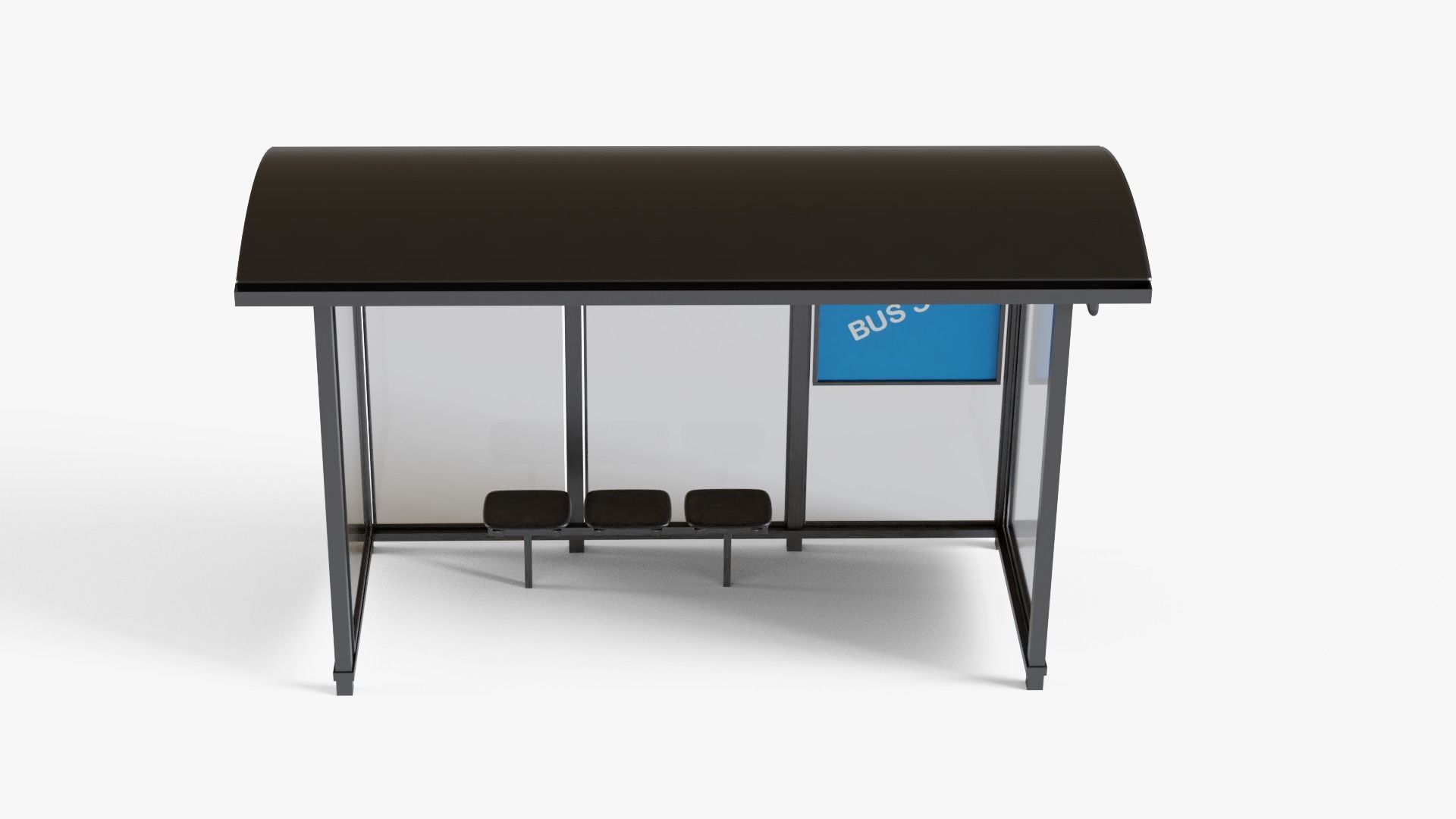 Bus Stop Low-poly 3D model_4