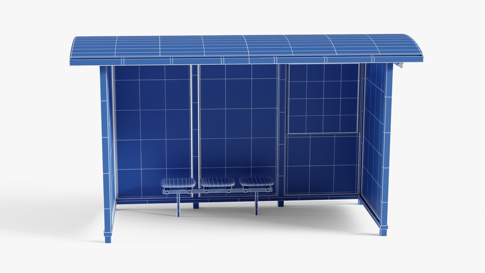 Bus Stop Low-poly 3D model_20