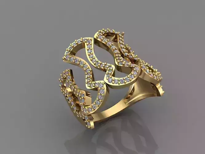 Women Ring With Stone 3DM Mix Print Model