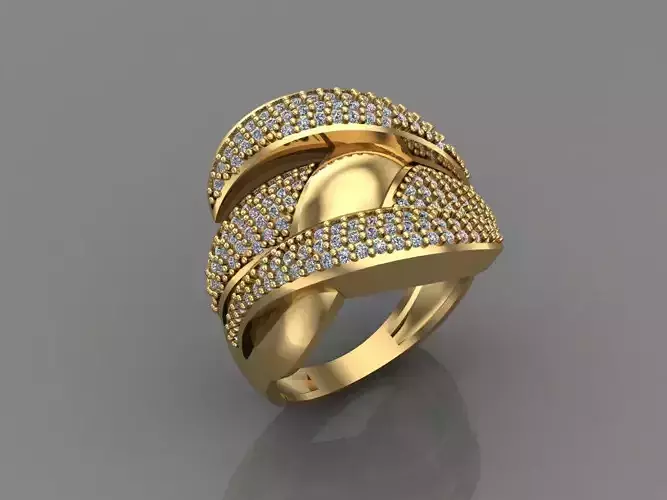 Women Ring With Stone 3DM Mix Print Model