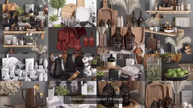 5 kitchen accessories vol7 3D Model Collection