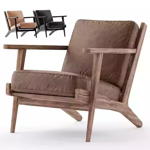 Pottery Raylan leather armchair 3D model