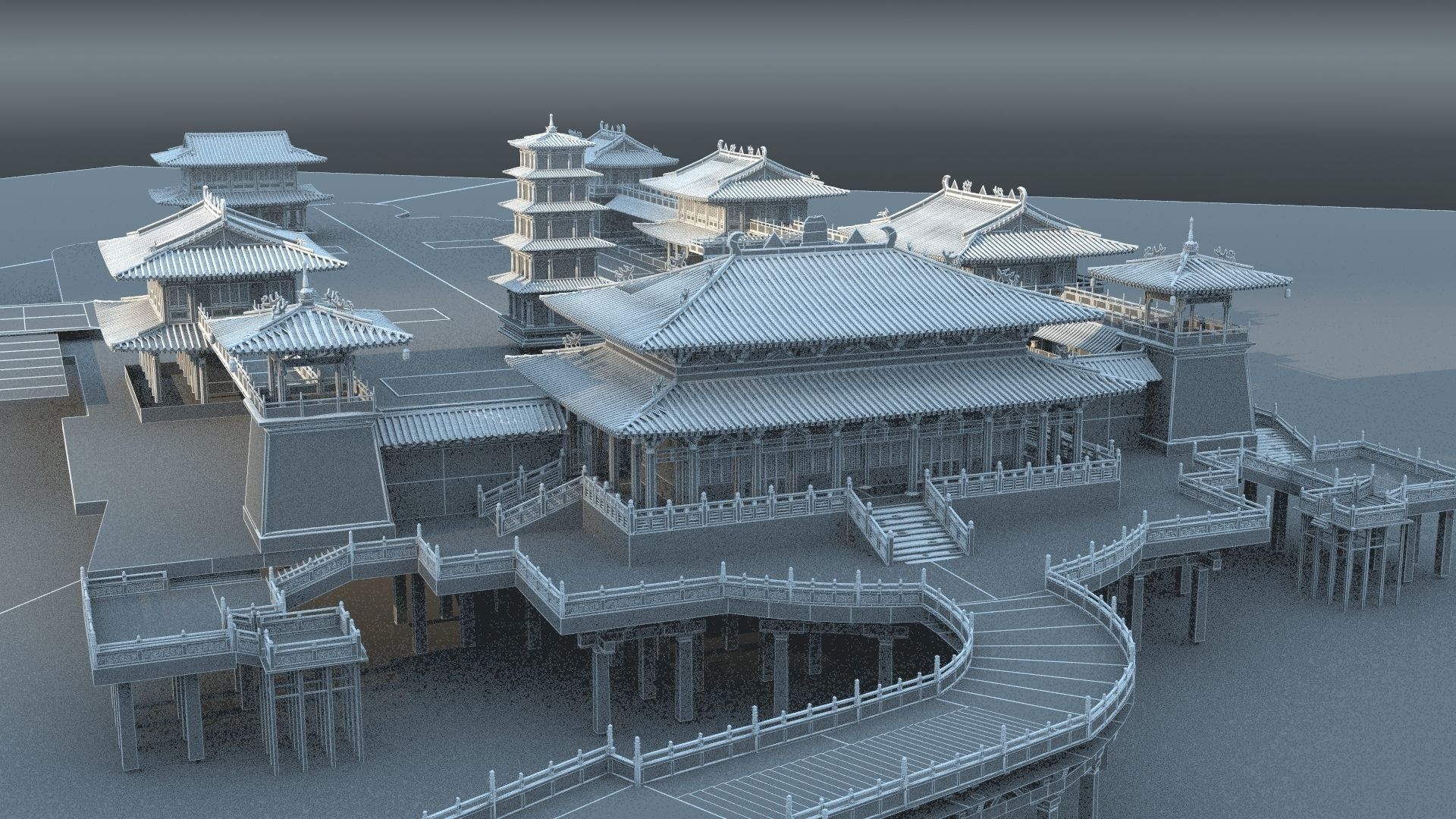 Chinese palace 3D model_6