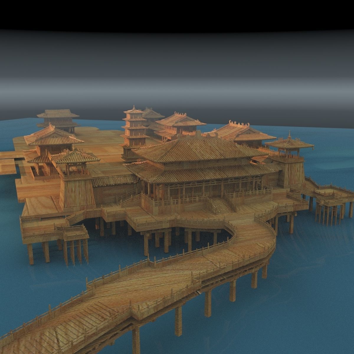 Chinese palace 3D model_5