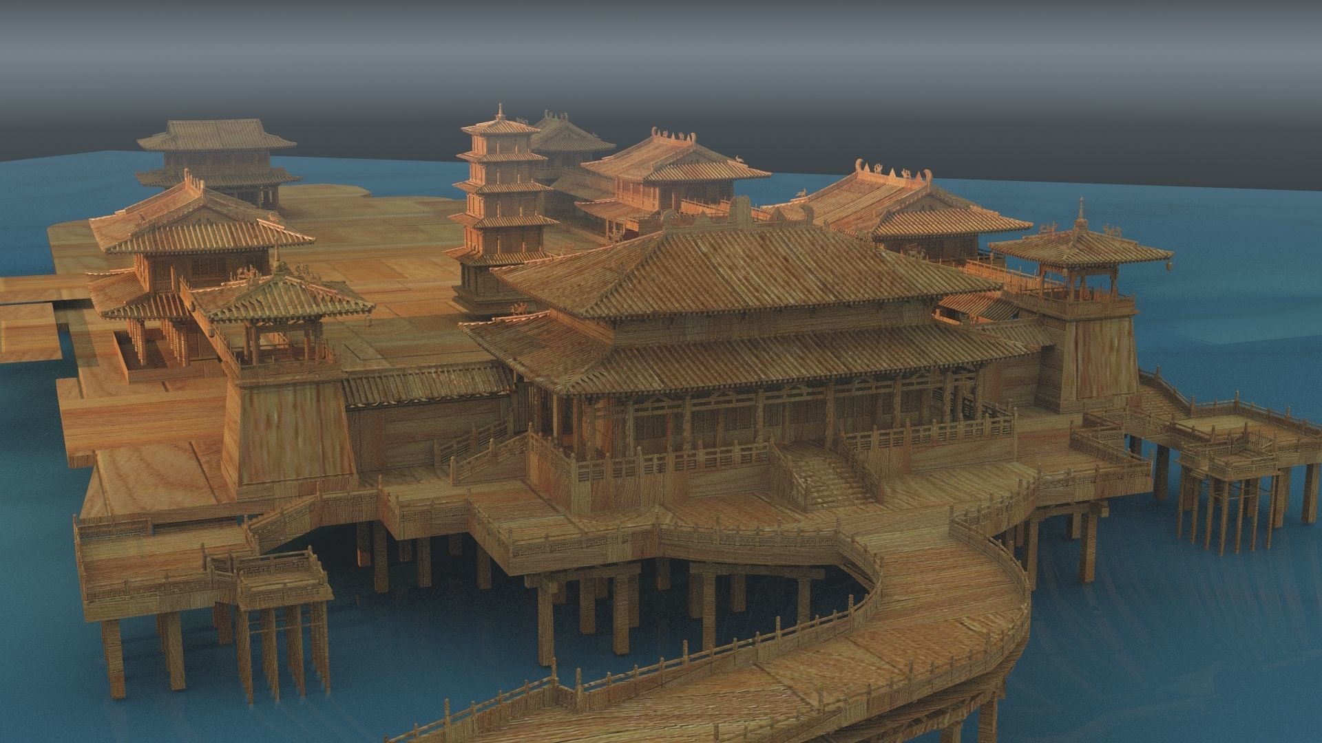 Chinese palace 3D model_3