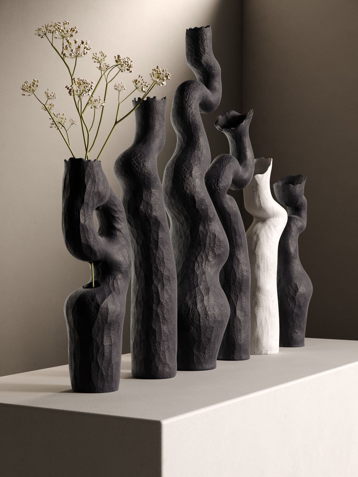 Asymmetry Vases 3D model_1