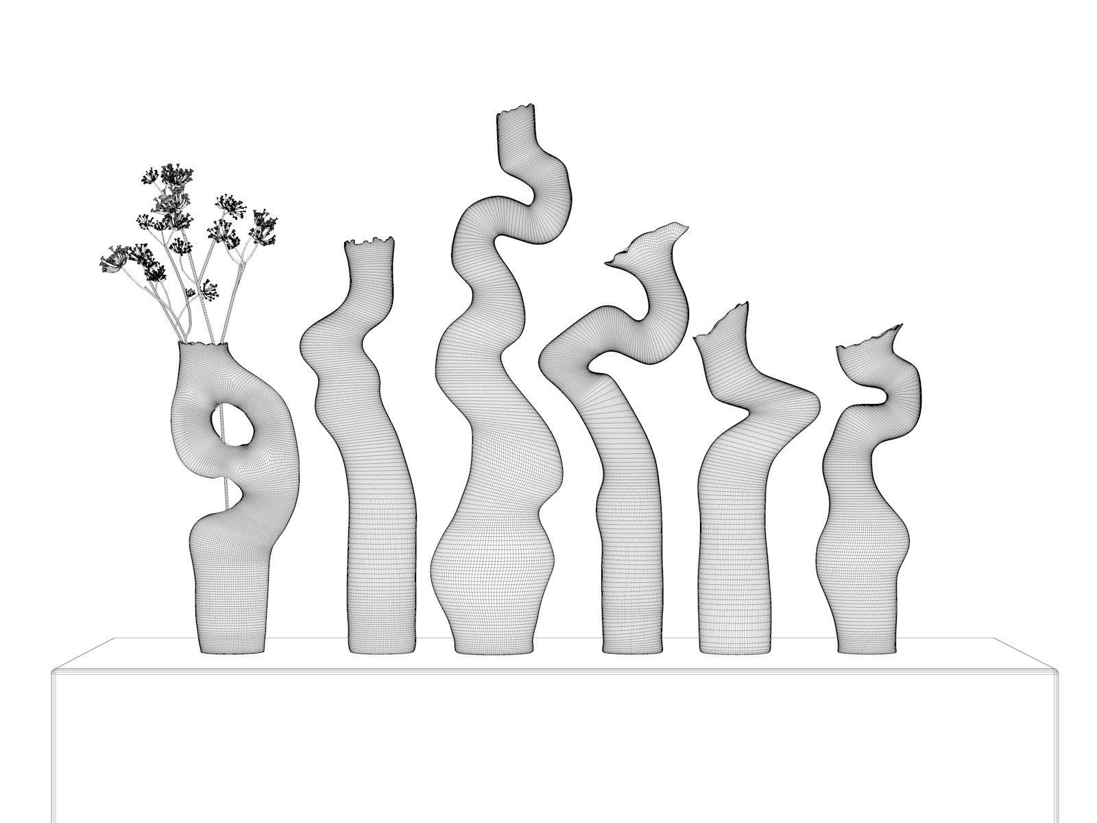 Asymmetry Vases 3D model_3