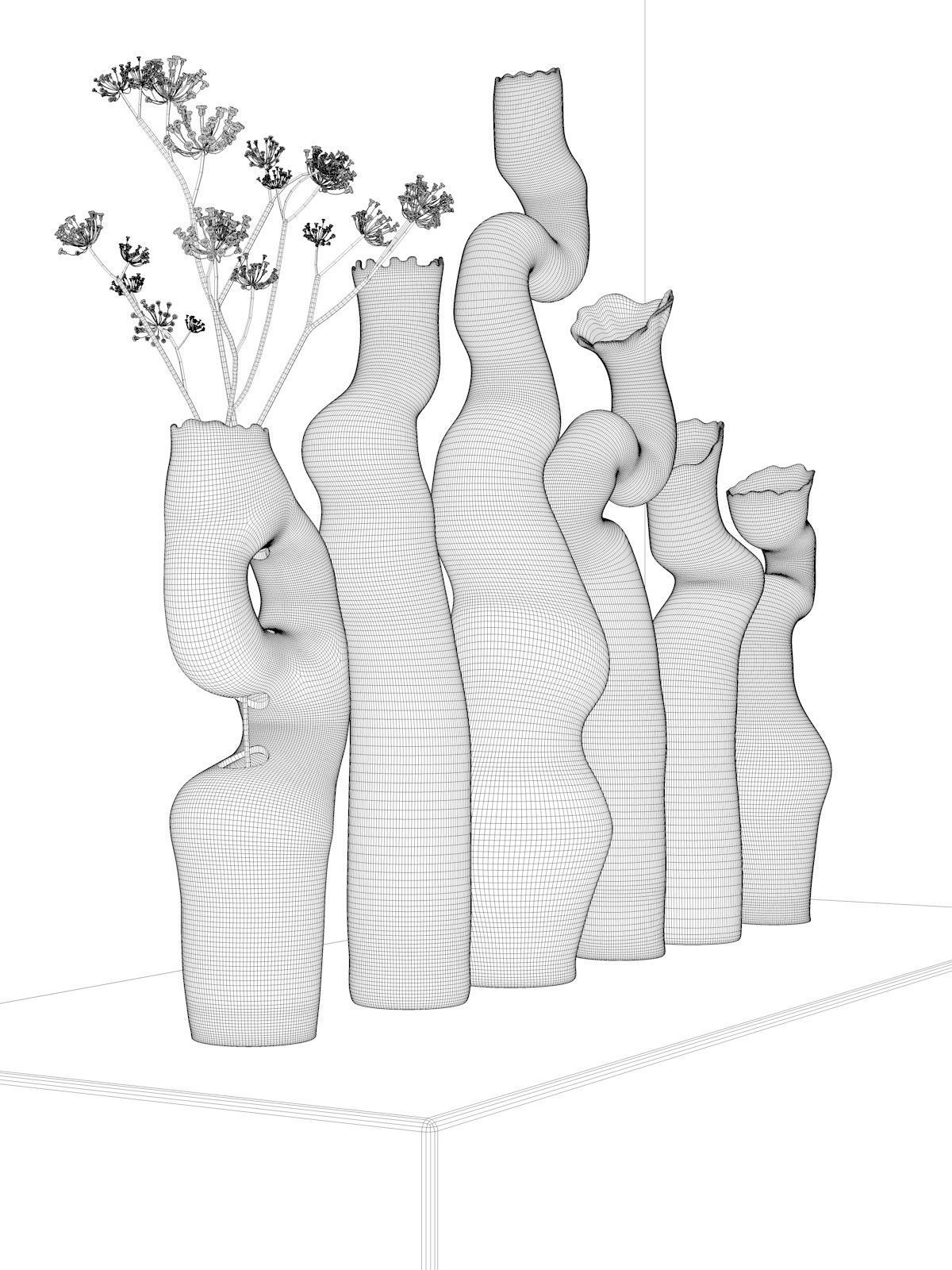 Asymmetry Vases 3D model_4