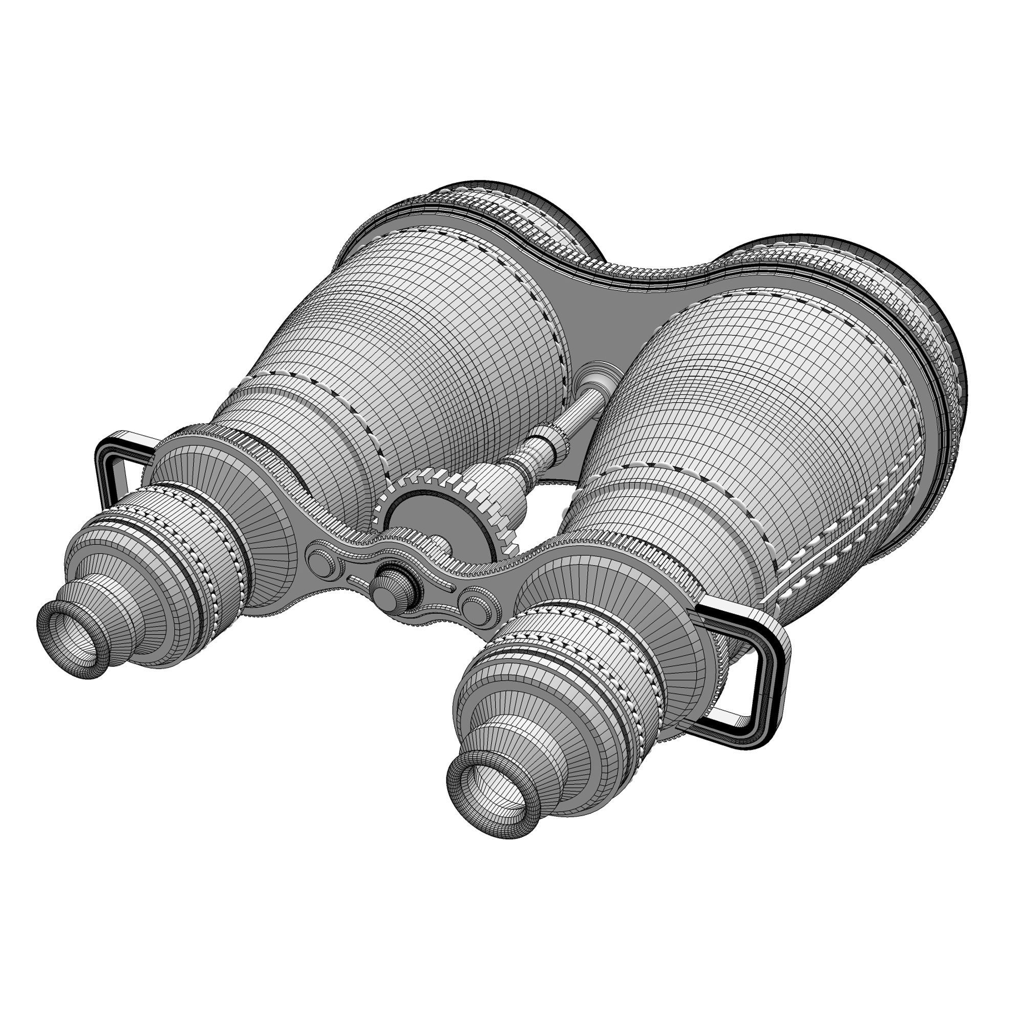 Binoculars Cosplay 3d Print - Leather and gold 3D print model_11