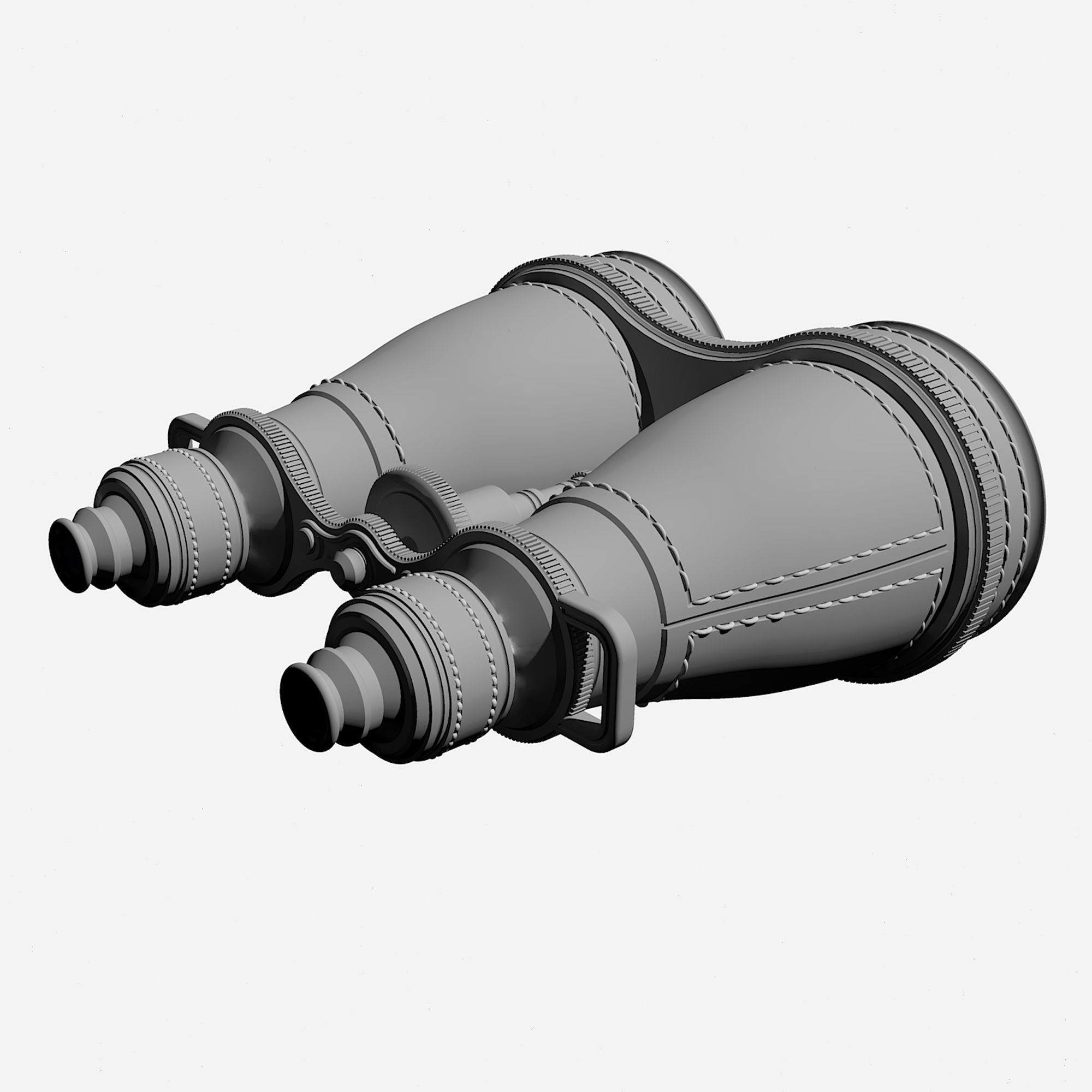 Binoculars Cosplay 3d Print - Leather and gold 3D print model_8