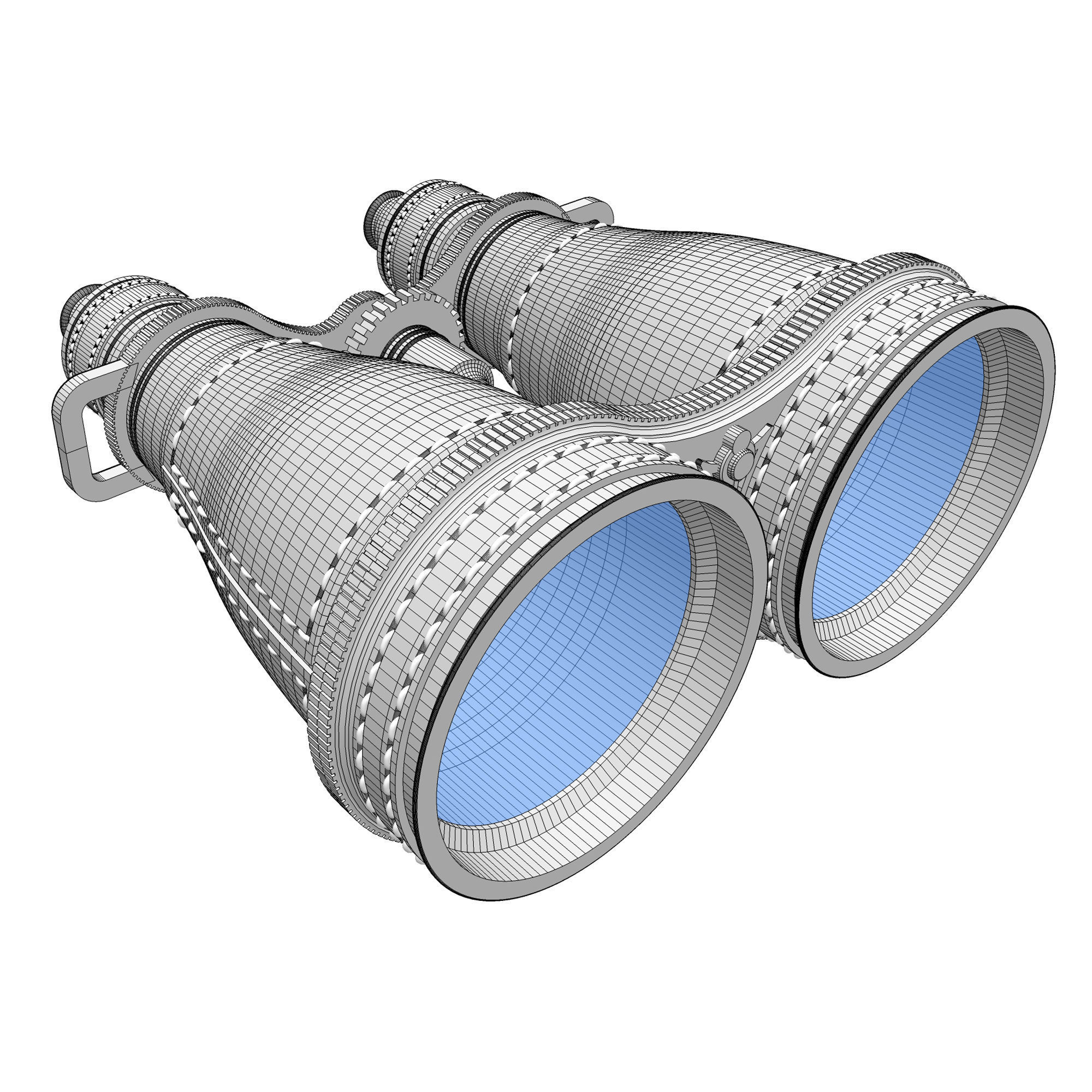 Binoculars Cosplay 3d Print - Leather and gold 3D print model_1