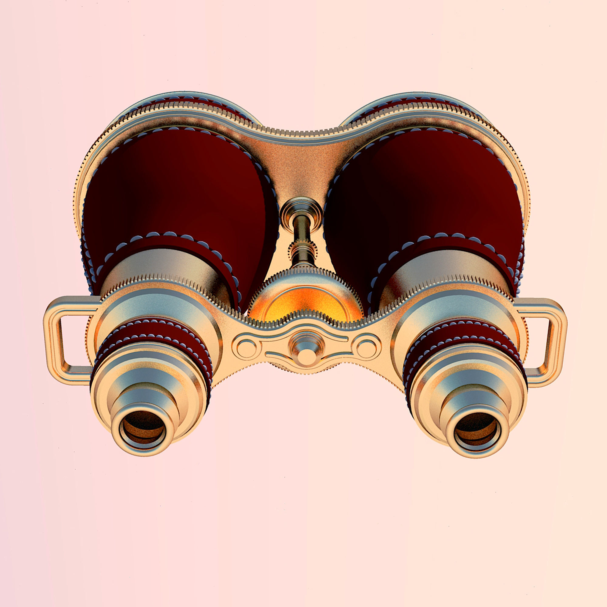Binoculars Cosplay 3d Print - Leather and gold 3D print model_6