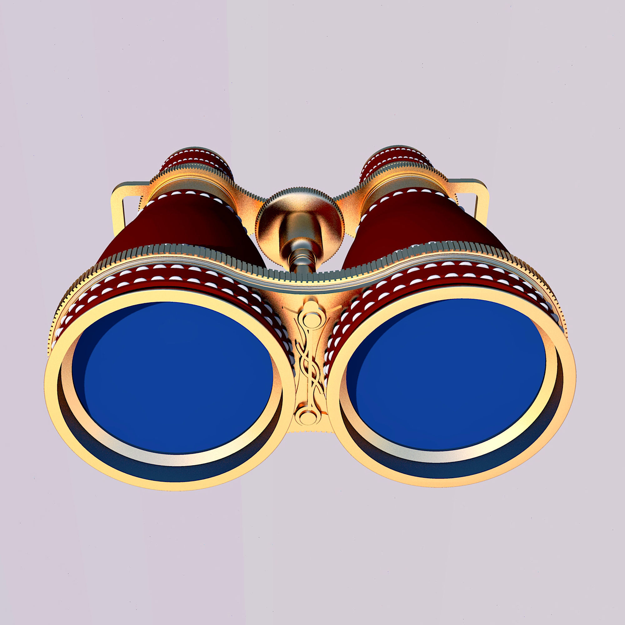 Binoculars Cosplay 3d Print - Leather and gold 3D print model_5