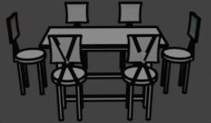 RESTAUNRANT TABLE CHAIR SET Free 3D model_24