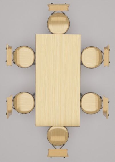 RESTAUNRANT TABLE CHAIR SET Free 3D model_8