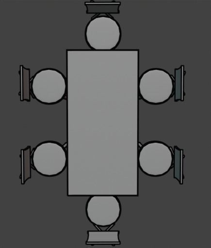 RESTAUNRANT TABLE CHAIR SET Free 3D model_22