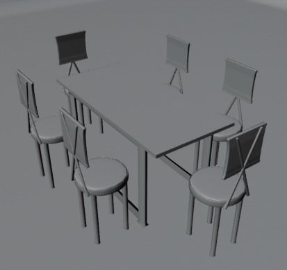 RESTAUNRANT TABLE CHAIR SET Free 3D model_16