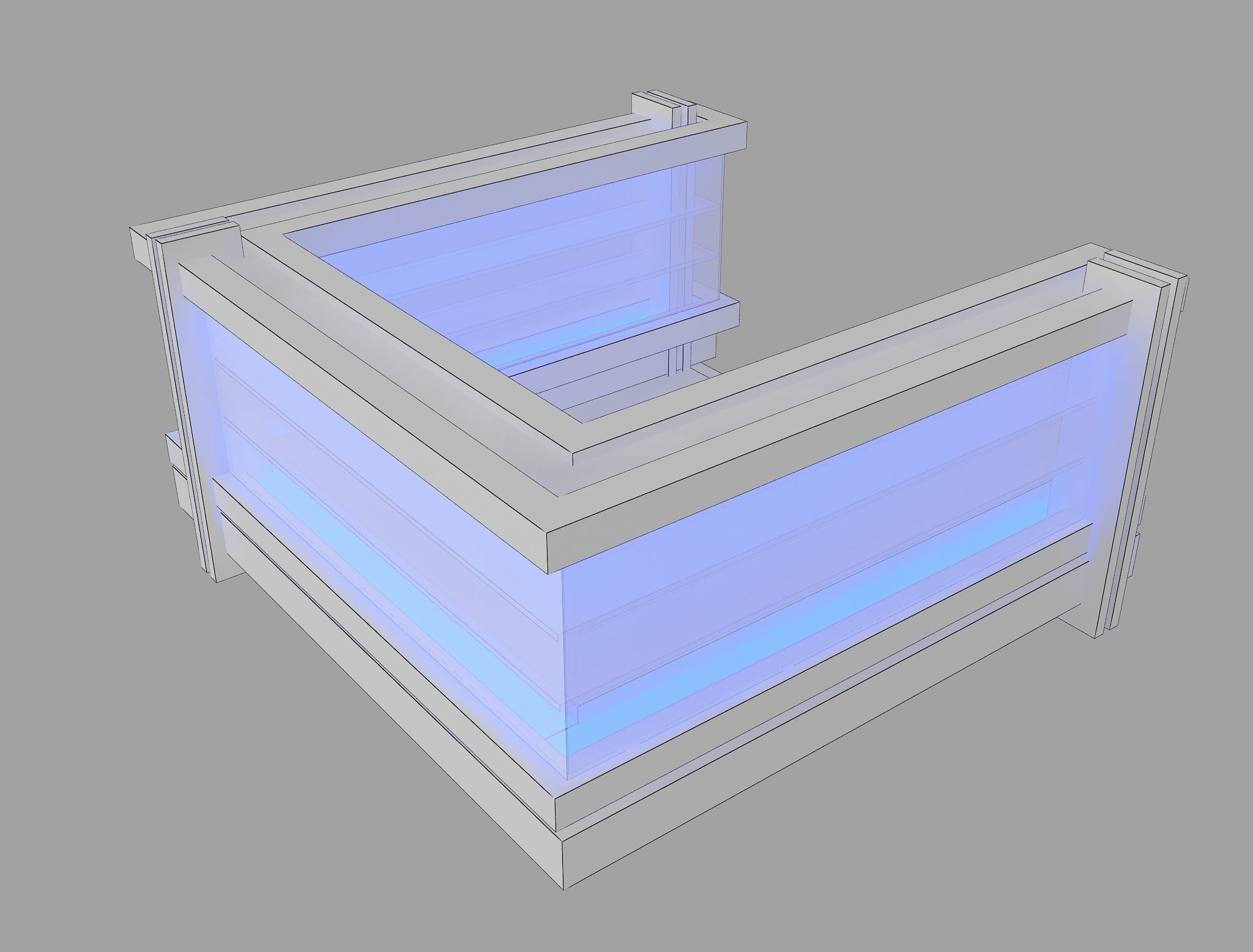 Kiosk Partition Booth a414b 3D model_5