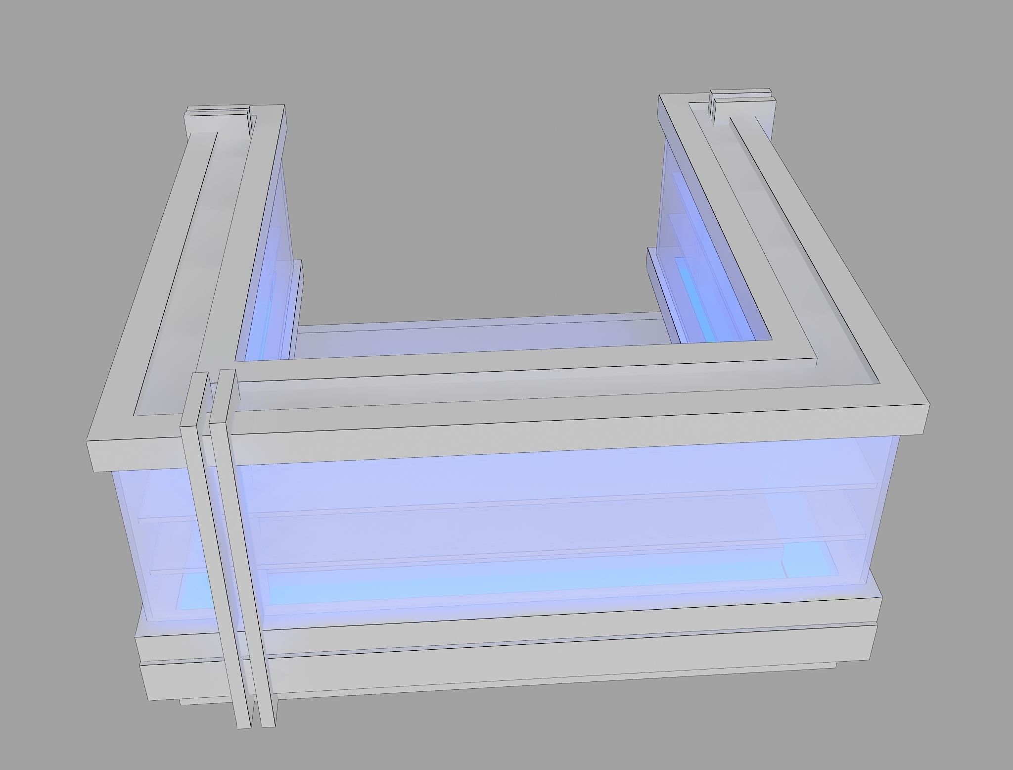 Kiosk Partition Booth a414b 3D model_3