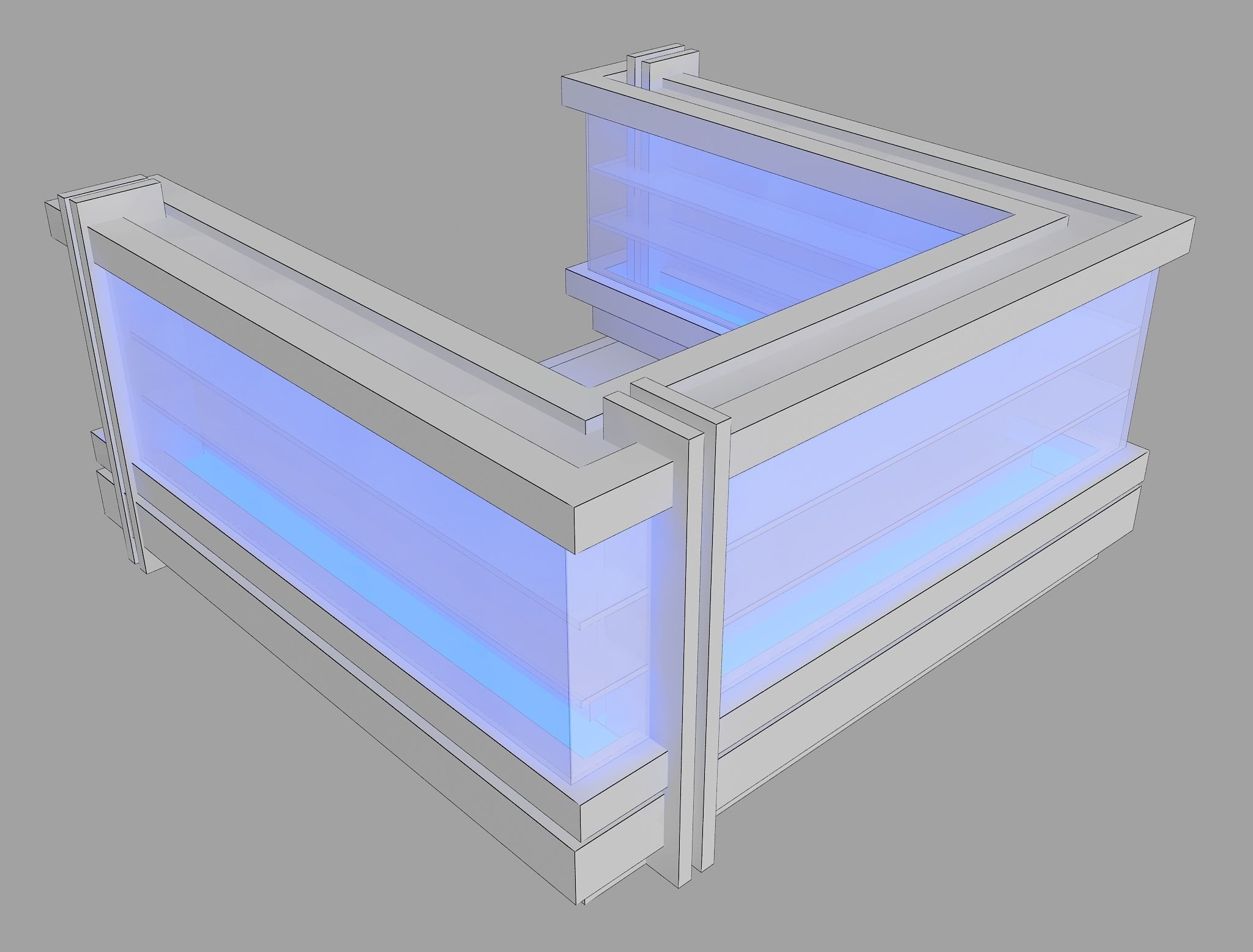 Kiosk Partition Booth a414b 3D model_1