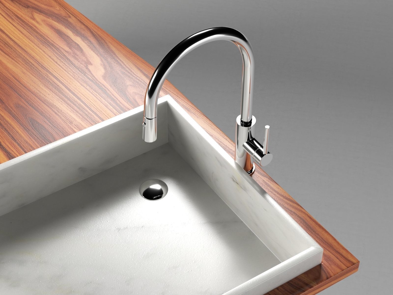 Kitchen Set 2 with sink and stove 3D model_3