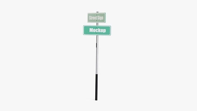 Street Sign Low-poly 3D model 5