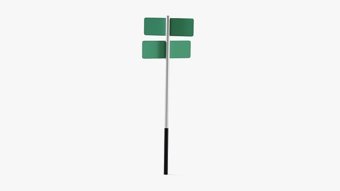 Street Sign Low-poly 3D model 4