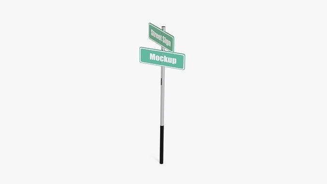 Street Sign Low-poly 3D model 6