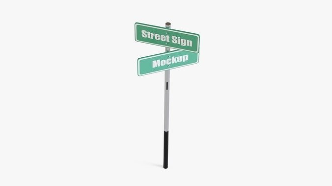 Street Sign Low-poly 3D model 7